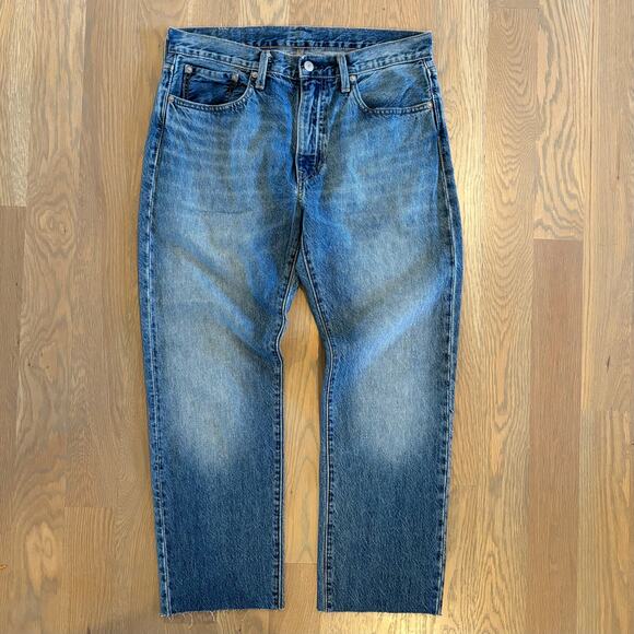 Levi’s 502 Wellthread Straight Leg Tapered Jeans Cropped Big E Unisex Size 33x27 - Picture 2 of 9